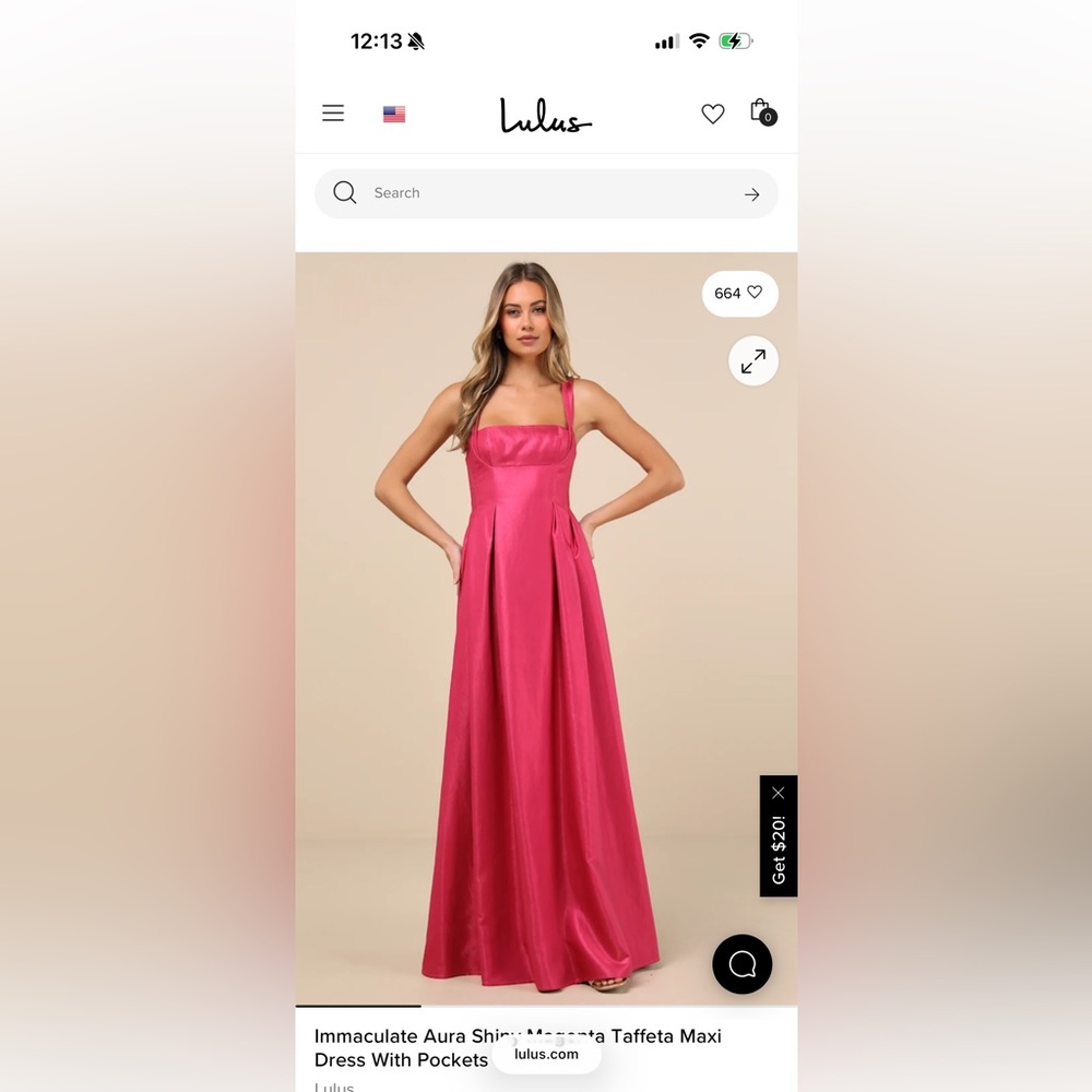 Lulus Satin Pink Maxi Dress size M